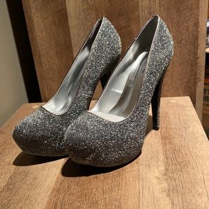 Silver Sparkle Heels